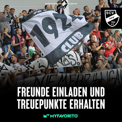 Jetzt Freunde in die Sportclub Verl Community einladen und sofort Treuepunkte erhalten