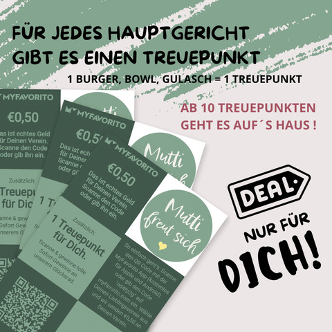 NEU: Treuesystem von Mutti freut sich: Löse die Promotion ein und erhalte gleich deinen ersten Treuepunkt.