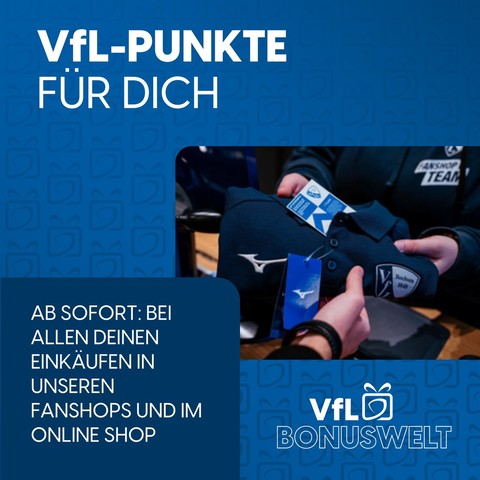 Ab sofort: VfL-Treuepunkte sammeln beim Einkauf in VfL-Shops und Online-Shop