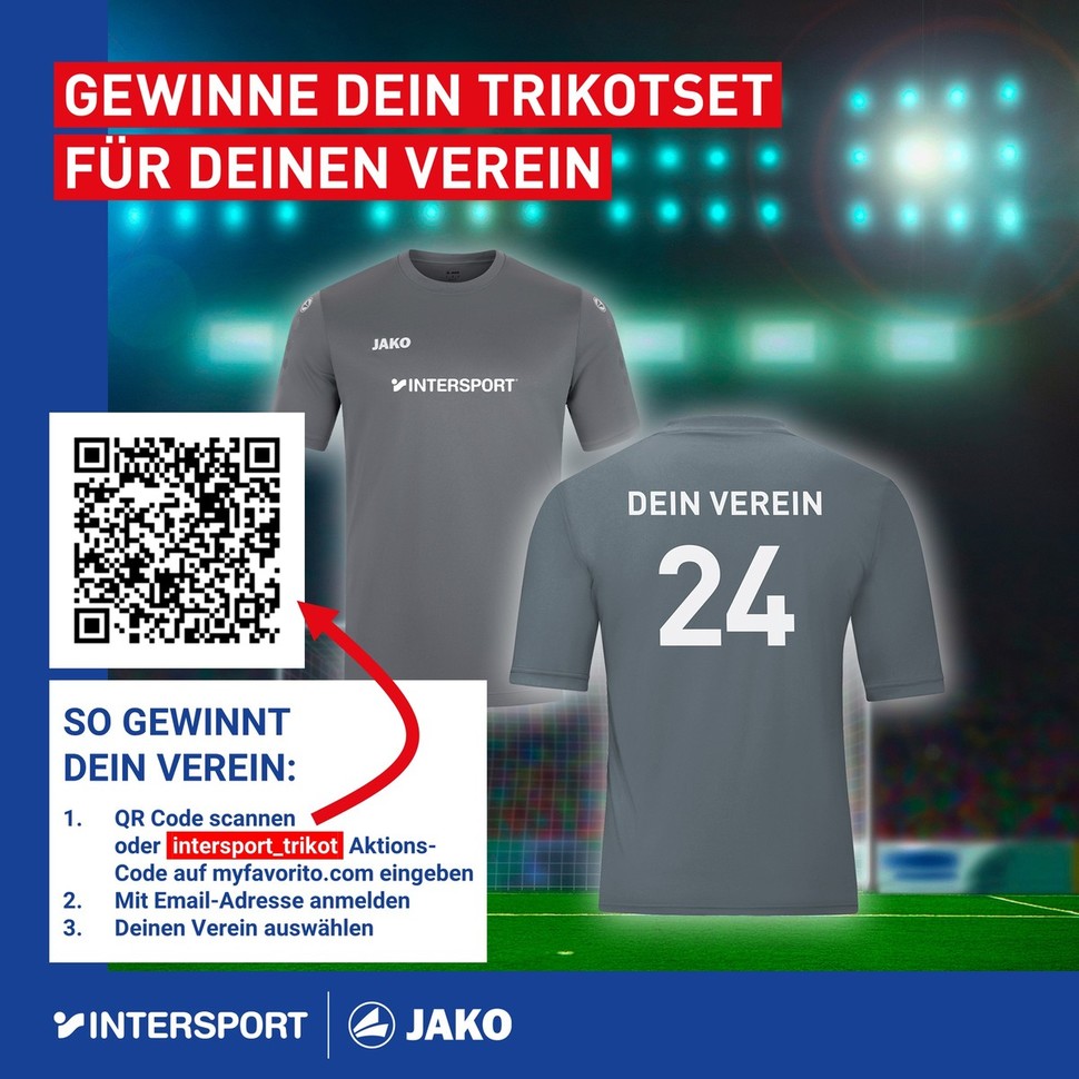 Intersport startet EM-Kampagne &quot;Gewinne Dein Trikotset für Deinen Verein&quot; powered by MyFavorito