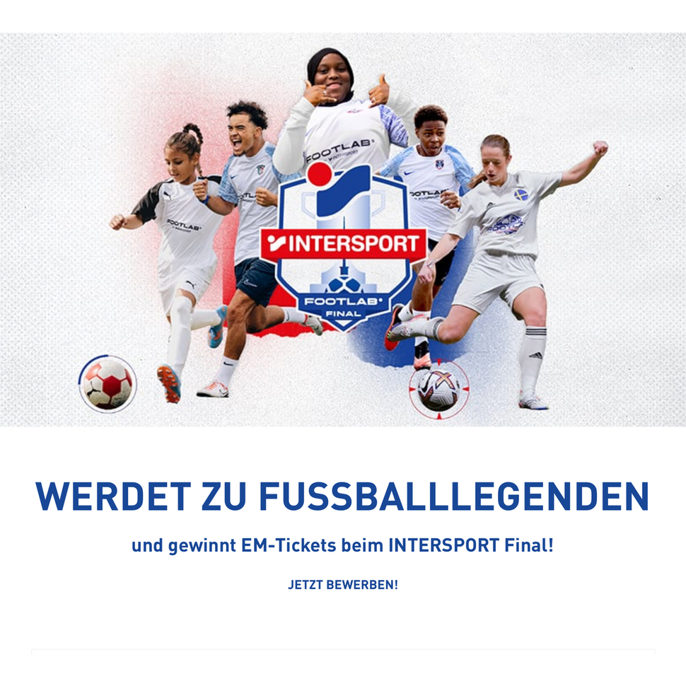 Intersport startet "Werdet zu Fussballlegenden" - Vereine, macht mit und gewinnt EM-Tickets