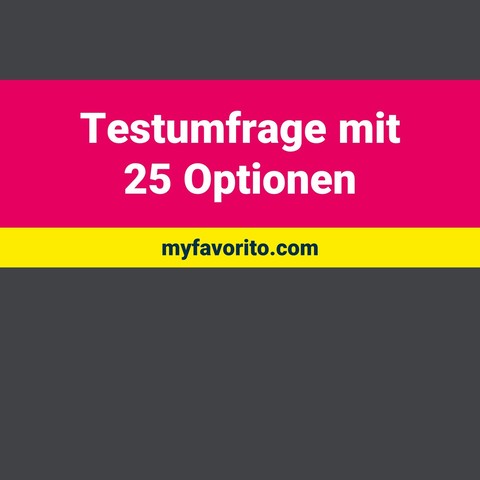 Testumfrage mit 25 Optionen