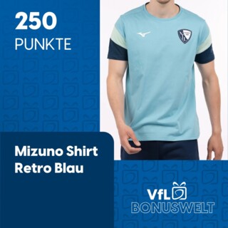 Treueprämie: Mizuno Shirt Retro Blau