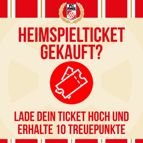 Heimspielticket hochladen und RWE-Punkte erhalten