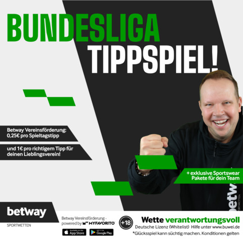 Das Betway Bundesliga Tippspiel - die (wahrscheinlich) einfachste Art die Vereinskasse zu füllen