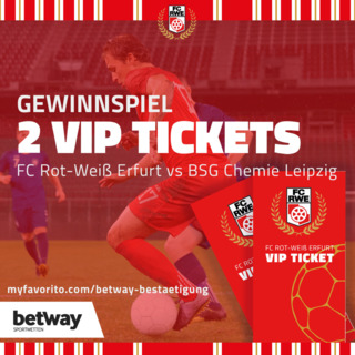 2x VIP-Tickets: ❤️ FC Rot-Weiß Erfurt 🤍 vs. BSG Chemie Leipzig