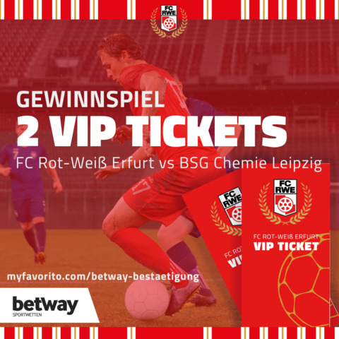 2x VIP-Tickets: ❤️ FC Rot-Weiß Erfurt 🤍 vs. BSG Chemie Leipzig