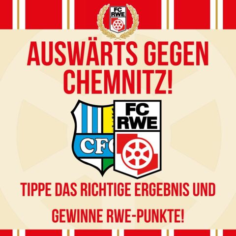 #CFCRWE: Dein Endergebnis-Tipp zum Auswärtsspiel gegen den Chemnitzer FC!