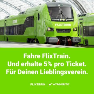Jetzt FlixTrain Tickets buchen - und 5% pro Ticket für Deinen Verein erhalten