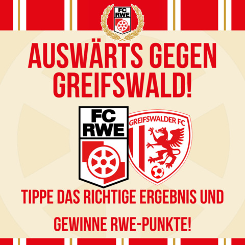 #GFCRWE: Dein Endergebnis-Tipp zum Auswärtsspiel gegen den Greifswalder FC!